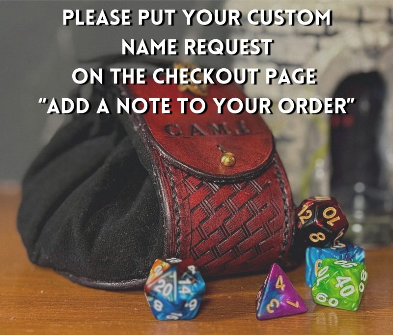 Large Leather Dice Bag With Custom Name - Image 7