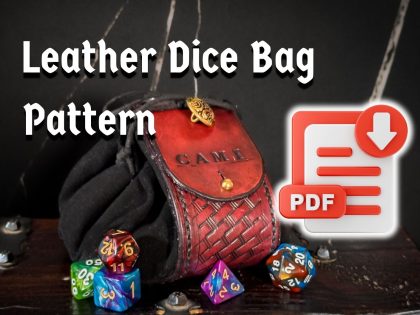 Large Leather Dice Bag Leather Pattern