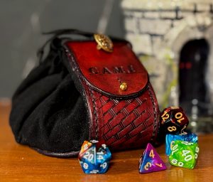 Large Leather Dice Bag With Custom Name