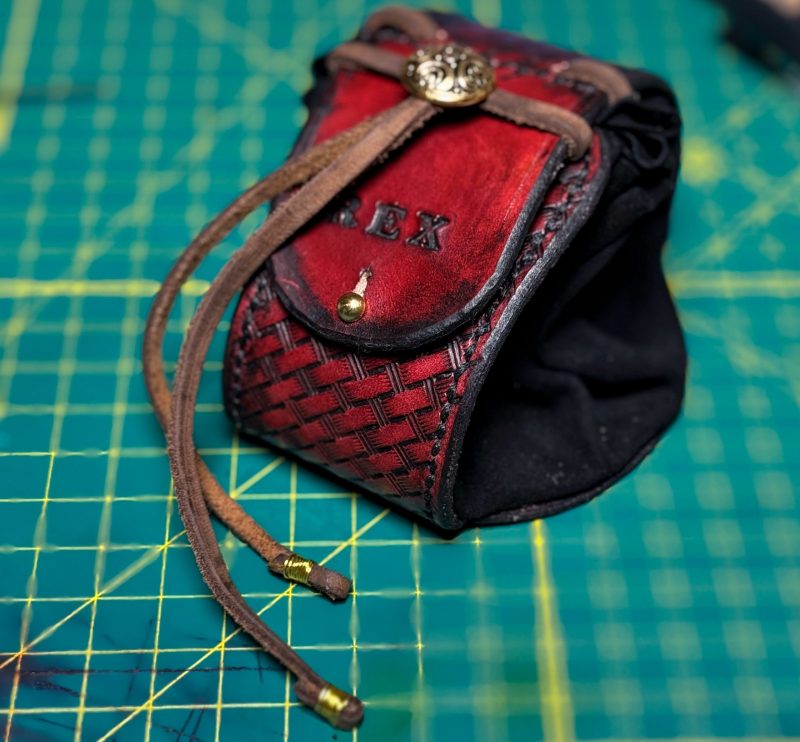 Large Leather Dice Bag With Custom Name - Image 8