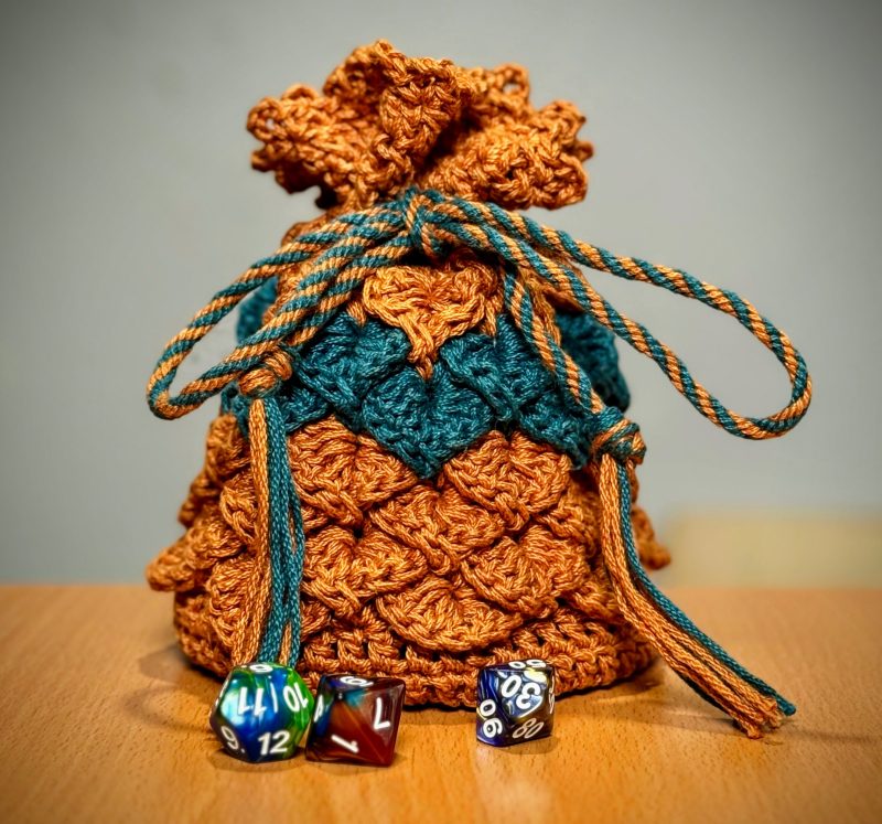 Extra Large Crochet Dragon Dice Bag