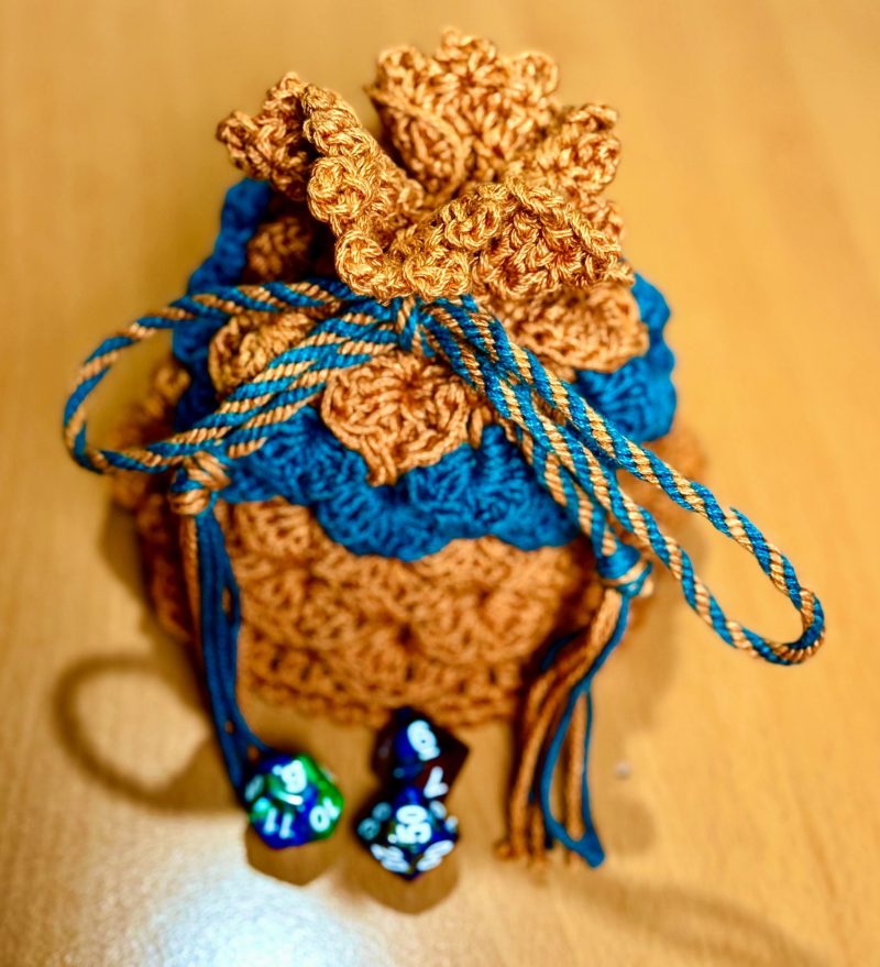 Extra Large Crochet Dragon Dice Bag - Image 2