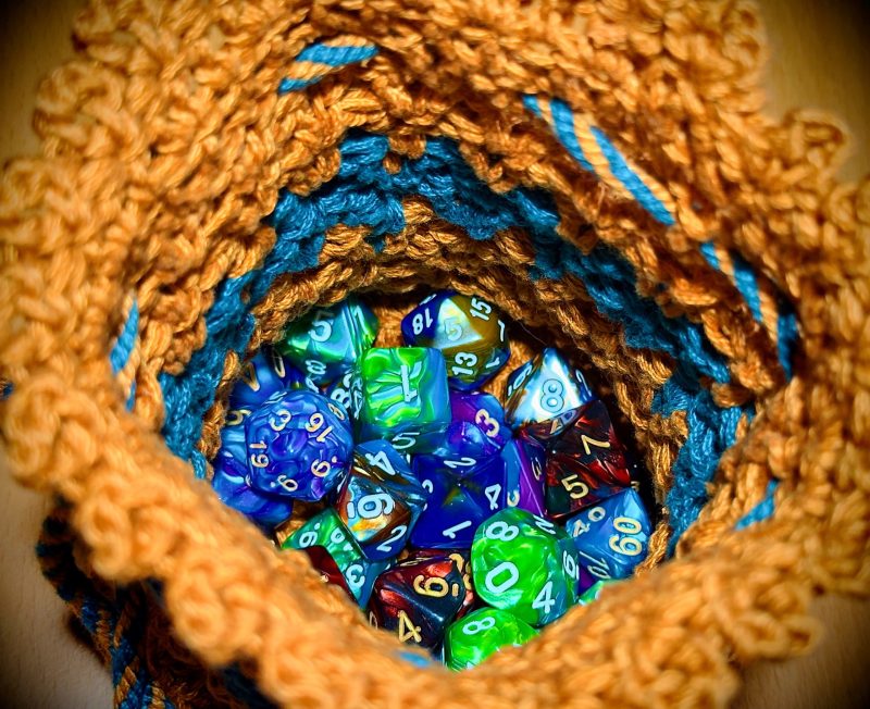 Extra Large Crochet Dragon Dice Bag - Image 3