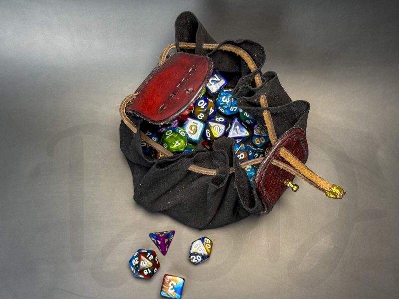 Large Leather Dice Bag With Custom Name - Image 6