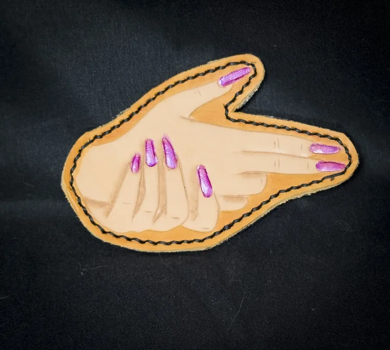 Lady PewPew Hands Leather Morale Patch