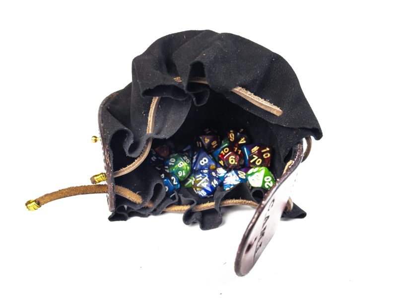 Large Leather Dice Bag With Custom Name - Image 3